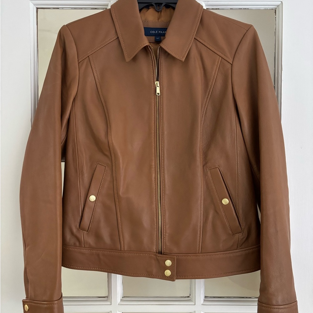 Cole Haan Women's Tan Leather Jacket
